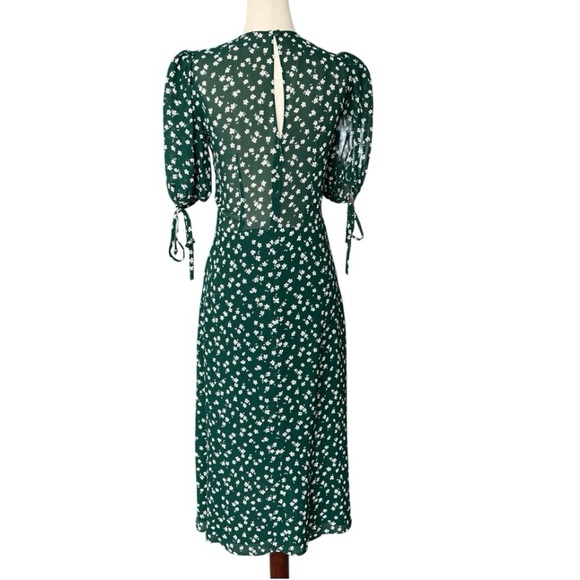 Reformation Oakley Discontinued Annette Green Floral Print Midi Dress Size 4 (S) - Picture 5 of 11